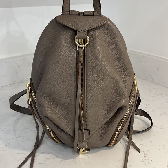 REBECCA MINKOFF FRINGE TRIM LEATHER BACKPACK - Picture 3 of 12